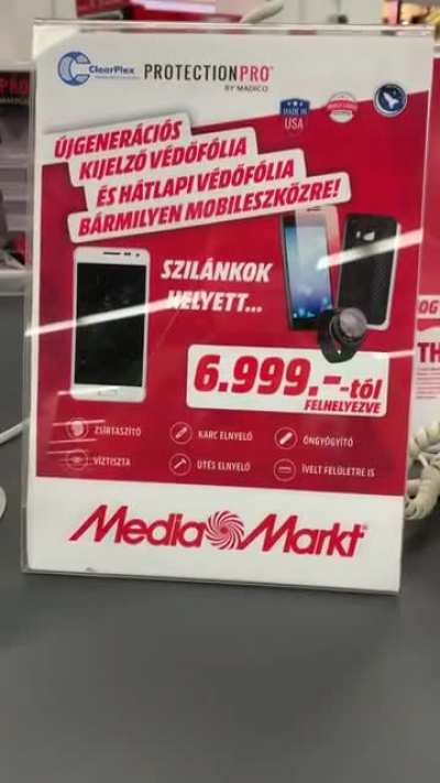 Media Markt újgenerációs kijelző védőfólia