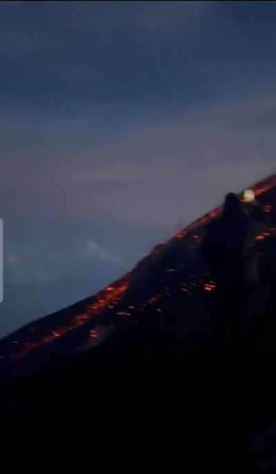 A beautiful up-close shot of a active volcano