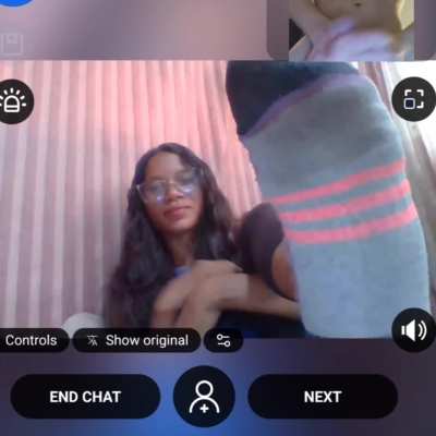 Omegle girl showed me her feet and I came so hard, covered the camera in cum