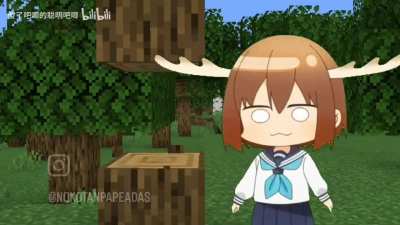 Shika Senbei in Minecraft with Nokotan.