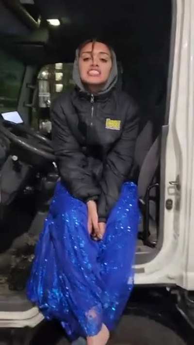 Man deals with a lady who jumped into his truck