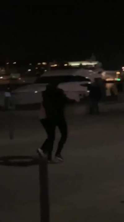Guy on the street in Norway minding his own business randomly gets punched in the face