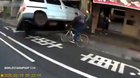 Bike rider has to walk home.