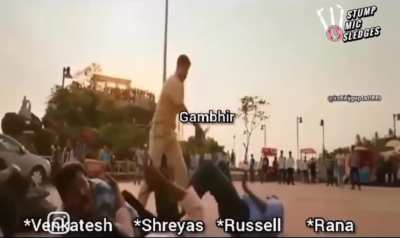 After today's match Gambhir in dressing room