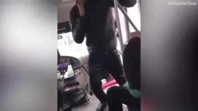Dude smacks the shit out of racist woman !