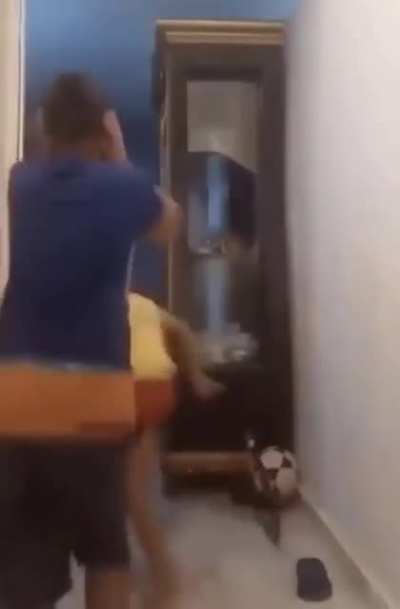 WCGW playing football inside the house