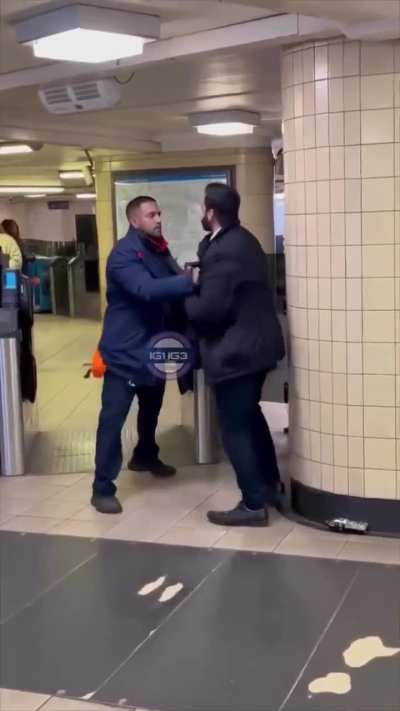 Altercation between station staff and a commuter at Leicester Square tube station.