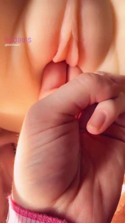 Just demonstrating how tight my torso doll's pussy is