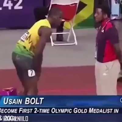 Usain Bolt, what a legend. You can tell a lot about a person from the way they treat support staff.