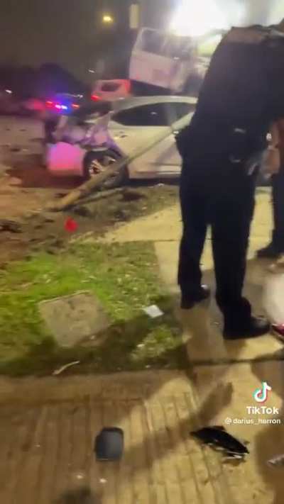 Chaos after a multi car accident.