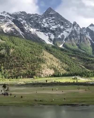 A cricket match at Basho meadows, Skardu