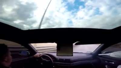 I’m surprised he wasn’t driving with one hand on top of the wheel.