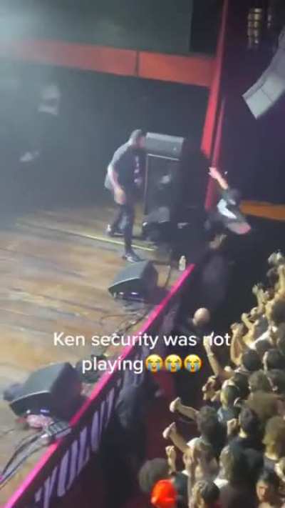 Jumping onto a stage during a show
