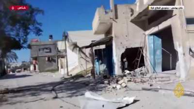 Palestinian guy films himself getting hit by an IDF drone strike in Khan Yunis, Gaza Strip