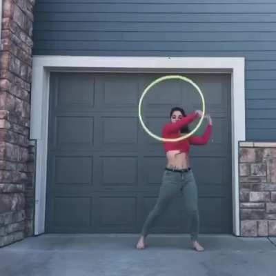 The spinning on that hoop...