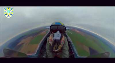 Ukrainian Air Force Su-27 Flanker conducting multiple low level standoff strikes against Russian radars with US-supplied AGM-88 HARMs.