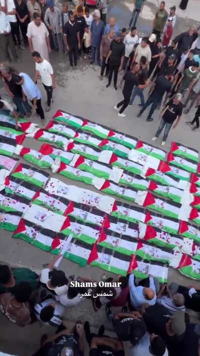Yesterday in Gaza, a mass funeral was held for 100 Palestinians recovered from under the rubble. 70 were children.