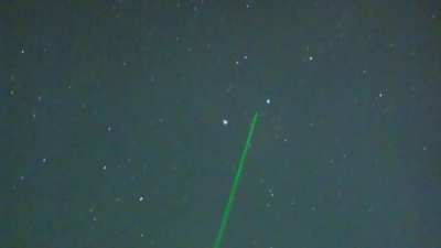 UFO performs sharp maneuver after laser pointer directly hits craft, Big Bear Lake, California