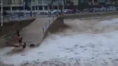 WCGW if you keep dancing in front of a huge sea wave