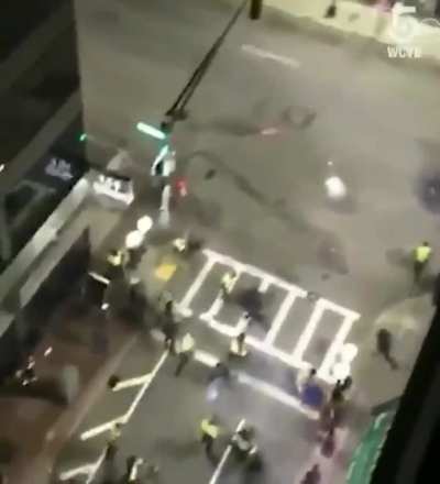 Boston residents started throwing fireworks into crowds from their windows during last night's protests- EVERYONE BE SAFE