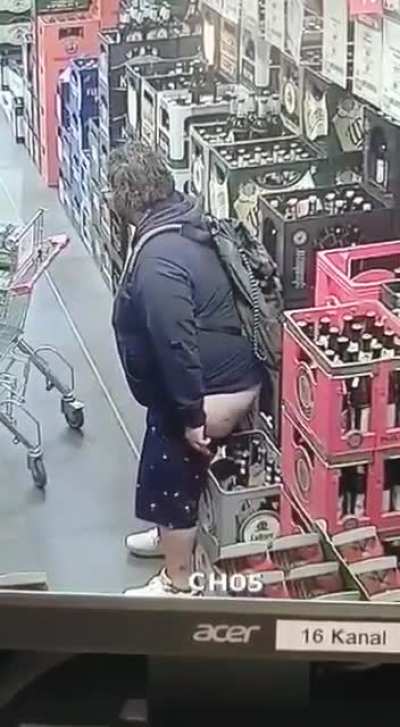 Mr. Hankey at the beverage market.