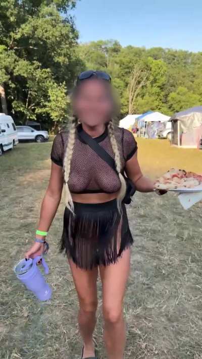 I went out to a festival in the smallest outfit I could find with nothing under it!