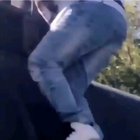 Man climbs on top of train, gets his payback.