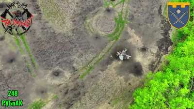 Ukraine's «The Ravens» UAV company of the 129th Territorial Defense Brigade eliminate Russian infantry near Gornal, Kursk region, Russia. [May 2025]
