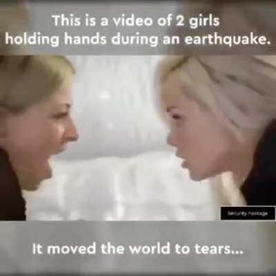 Holding hands during an earthquake