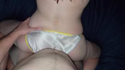 Getting doggy in my silky white panties from K&L. Check out my profile if you want to see more like this