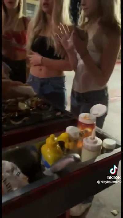 Hispanic street vendor outside SDSU harassed by a group girls: the vendor had refused to lower his price when asked by the four women, which led to them touching, eating, and throwing his food.