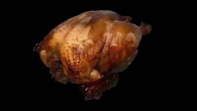 Fly me to the moon but its a rotisserie chicken