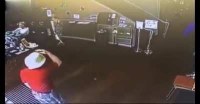 Lady poops on the floor in public