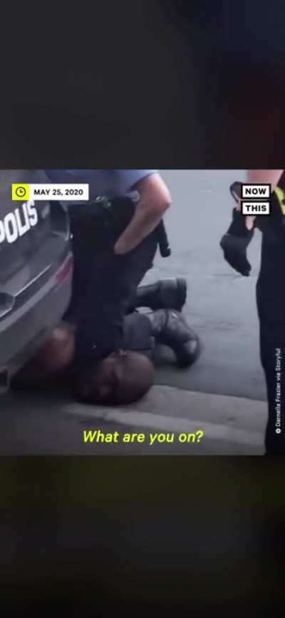 A police man kills George Floyd an innocent black man by putting his knee on his neck. Even after repeating several times “I can’t breathe” the officer still keeps his knee on George’s neck.