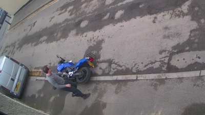 Trying to move my bike, open a gate, and listen to music