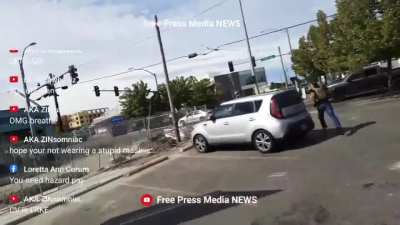 Footage of Tiny Toese getting shot during a confrontation between proud boys and antifa at the Olympia WA 