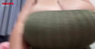 Giving them a little jiggle just to see if this shirt can actually handle it