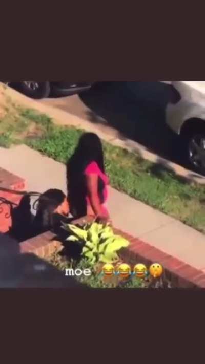 Dude Eating Ass on Someone's Doorstep Gets a Surprise
