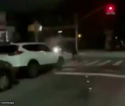 Half naked pumpkin man chased by flame throwing extinguisher with cops nearby (r/shortclips)