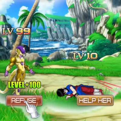 A game where you apparently have to beat women to level up