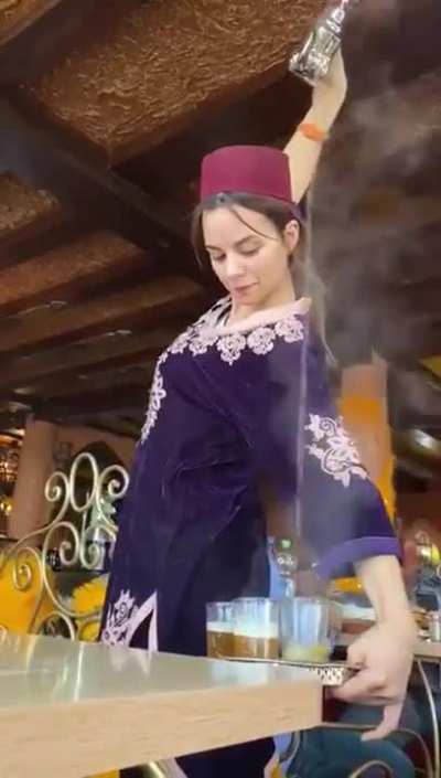 Moroccan tea pouring