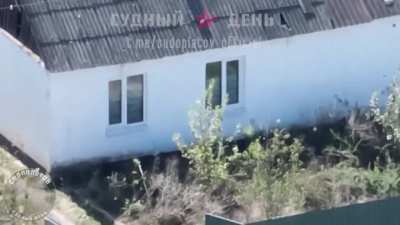 Russian telegrams post a video of them attacking an apparently drunk civilian with an fpv drone.