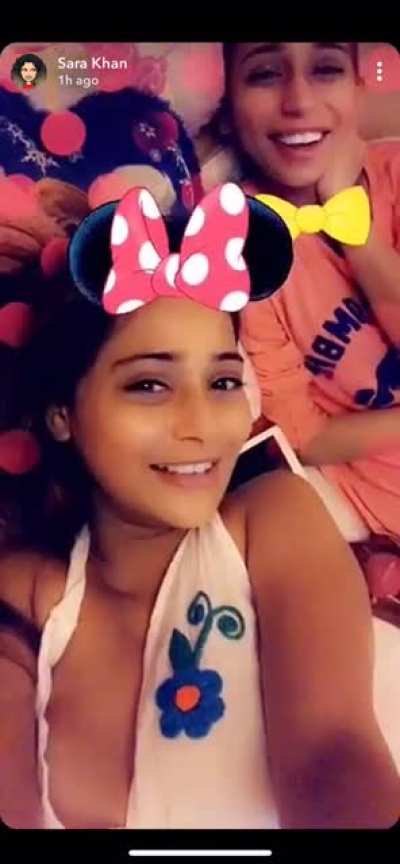 Sara khan nip slip