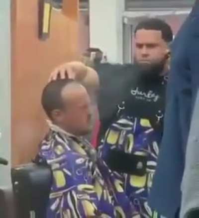 Bruh what's the barber doing