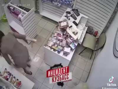 Dude tries to rob a sex shop