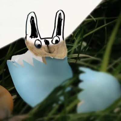 I photoshopped my daughter's drawing of the Easter Bunny