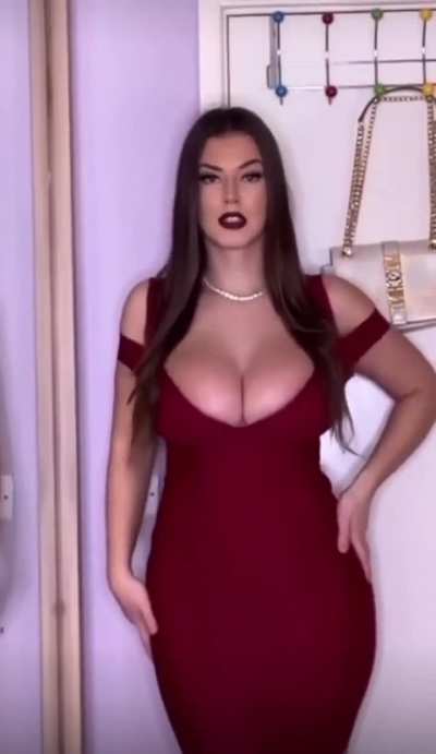 Red dress bounces