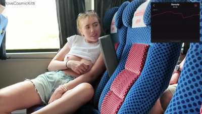 My camera man used the lovense on me on a public bus, one of my craziest dares yet! 