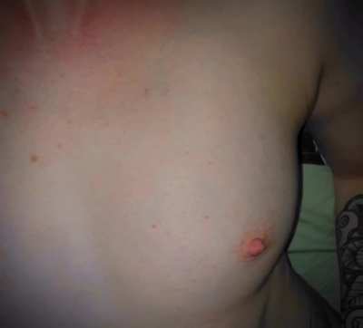 Romantic cumshot on my natural tits