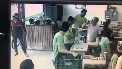 at robbing a store but everyone is dead inside